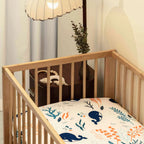 Gllquen Baby Crib Sheets, Organic Fitted Elastic (52" x 28" x 9", Blue Ocean)