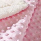 CREVENT Cozy Soft & Warm Organic Sherpa Baby Blanket (30" x 40", Pink Dot)