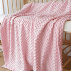CREVENT Cozy Soft & Warm Organic Sherpa Baby Blanket (30" x 40", Pink Dot)