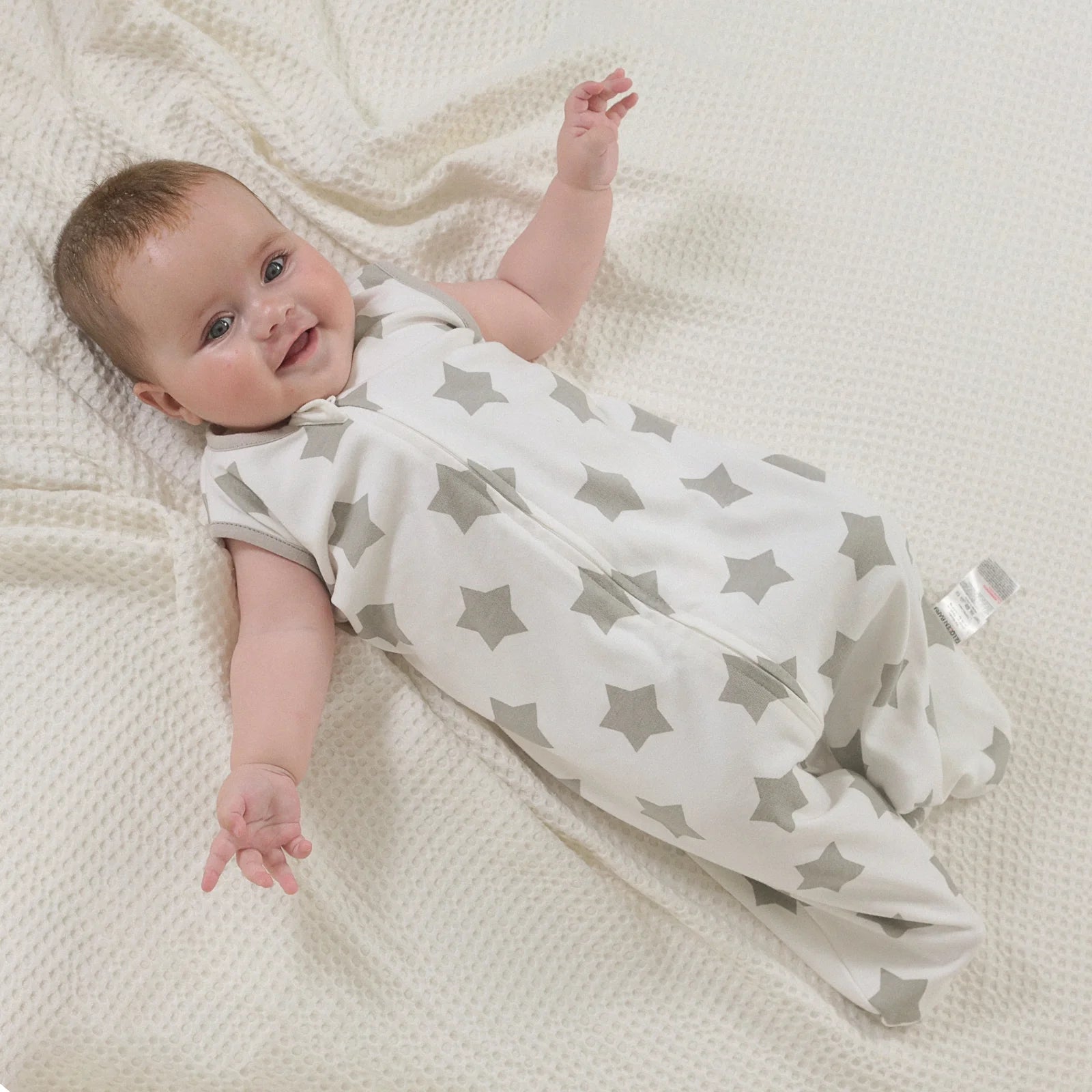 Gllquen Baby Sleep Sack Premium Organic Cotton Wearable Blanket (Grey Planet & Star, Small)