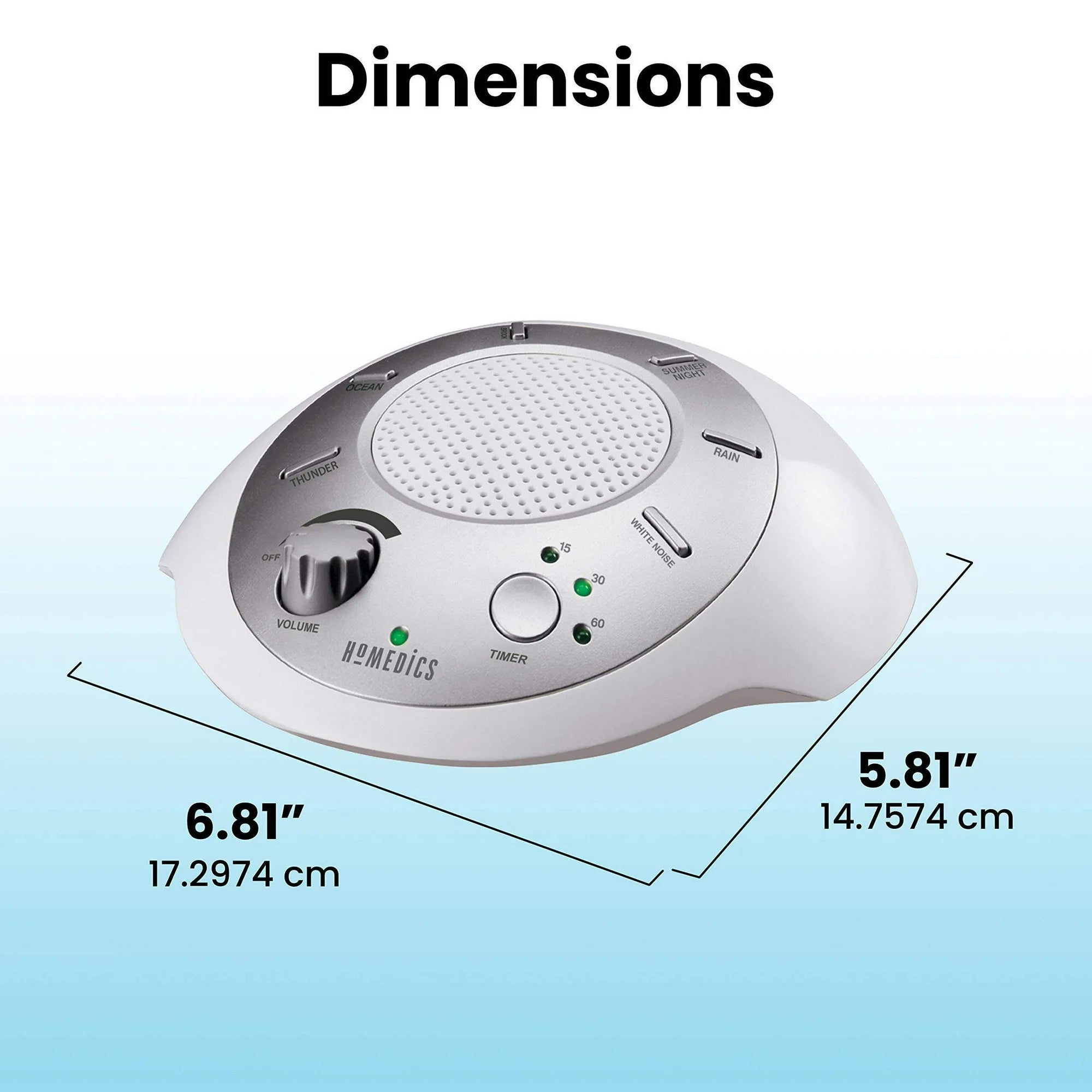 White Noise Sound Machine – 6 Soothing Sounds (Travel-Friendly)