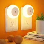 FERSWE Amber LED Night Light with Dusk-to-Dawn Sensor (2 Pack)