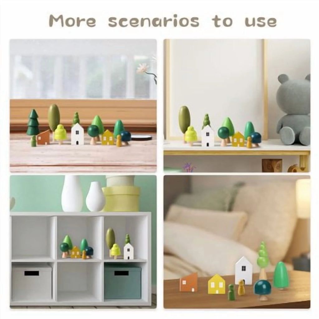 Wooden Tree Toys – Montessori Wooden Blocks Stacking Set