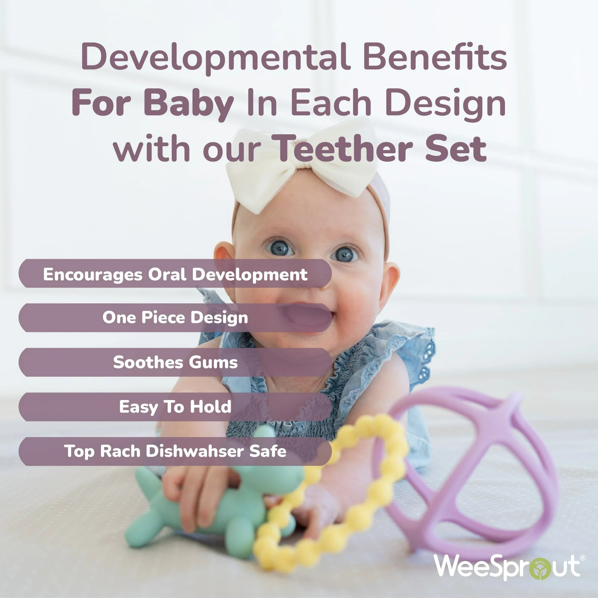 WeeSprout Teethers for Baby – Silicone Teething Toys