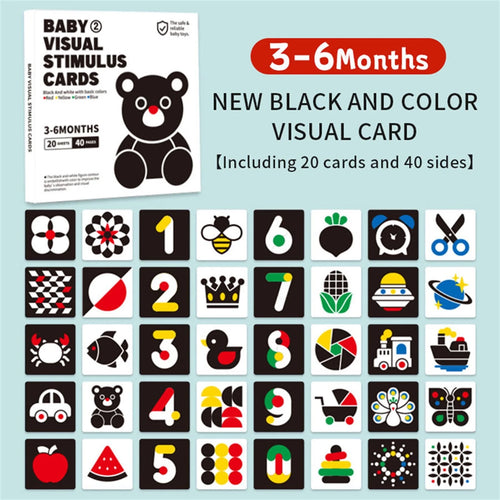 BESTSKY Baby Black & White High-Contrast Flash Cards (0–6 Months)