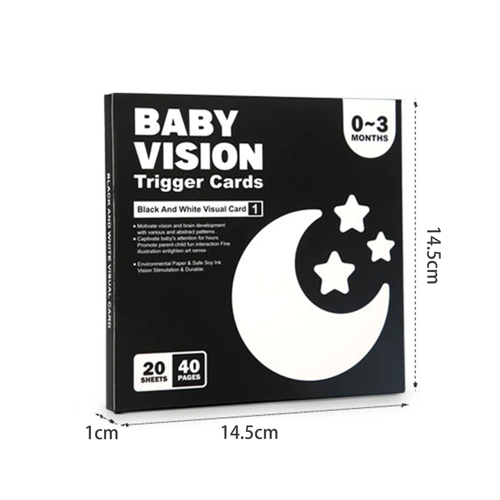 BESTSKY Baby Black & White High-Contrast Flash Cards (0–6 Months)