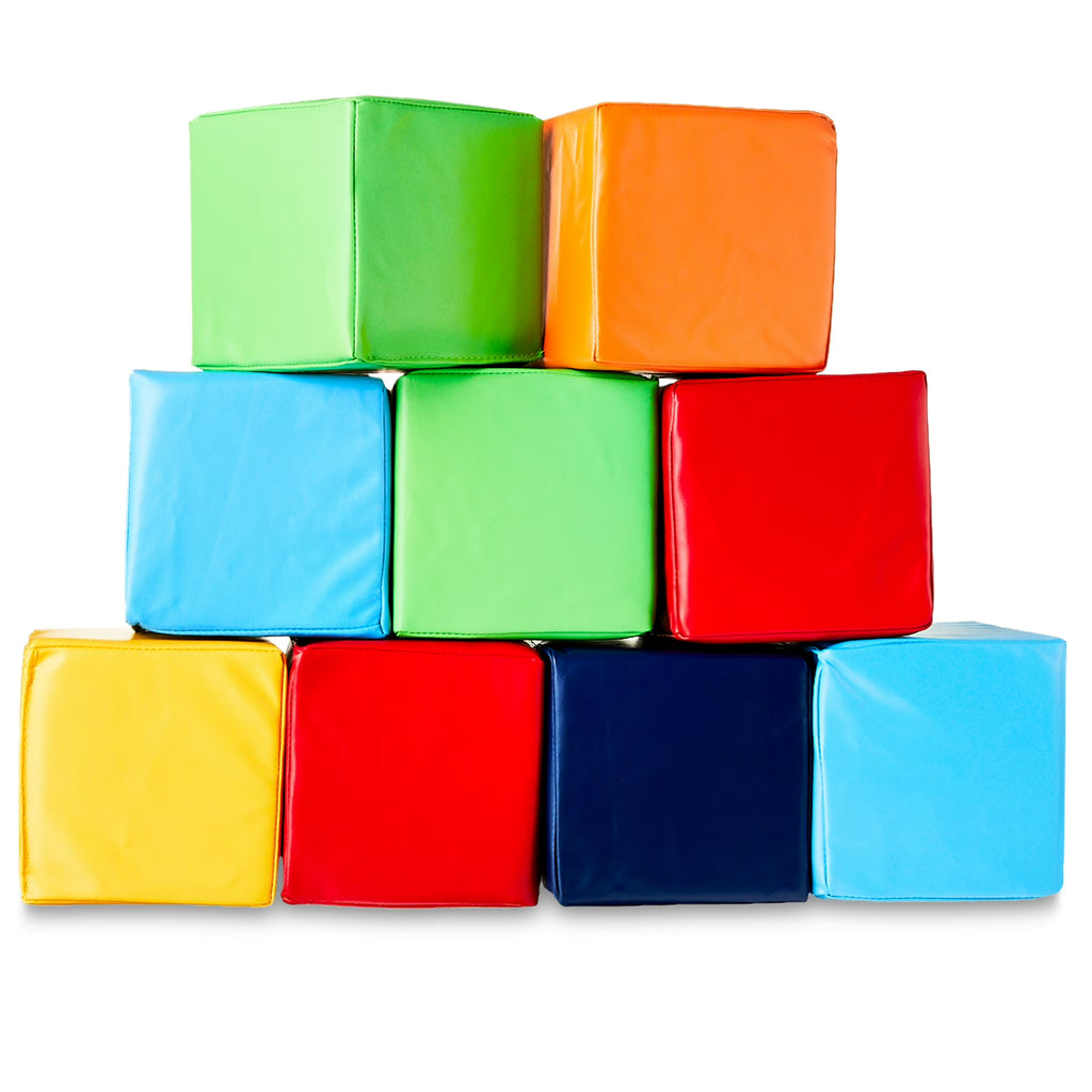 Organic Play Day Foam Blocks – Soft Faux Leather Set (9 Pieces)