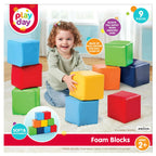 Organic Play Day Foam Blocks – Soft Faux Leather Set (9 Pieces)