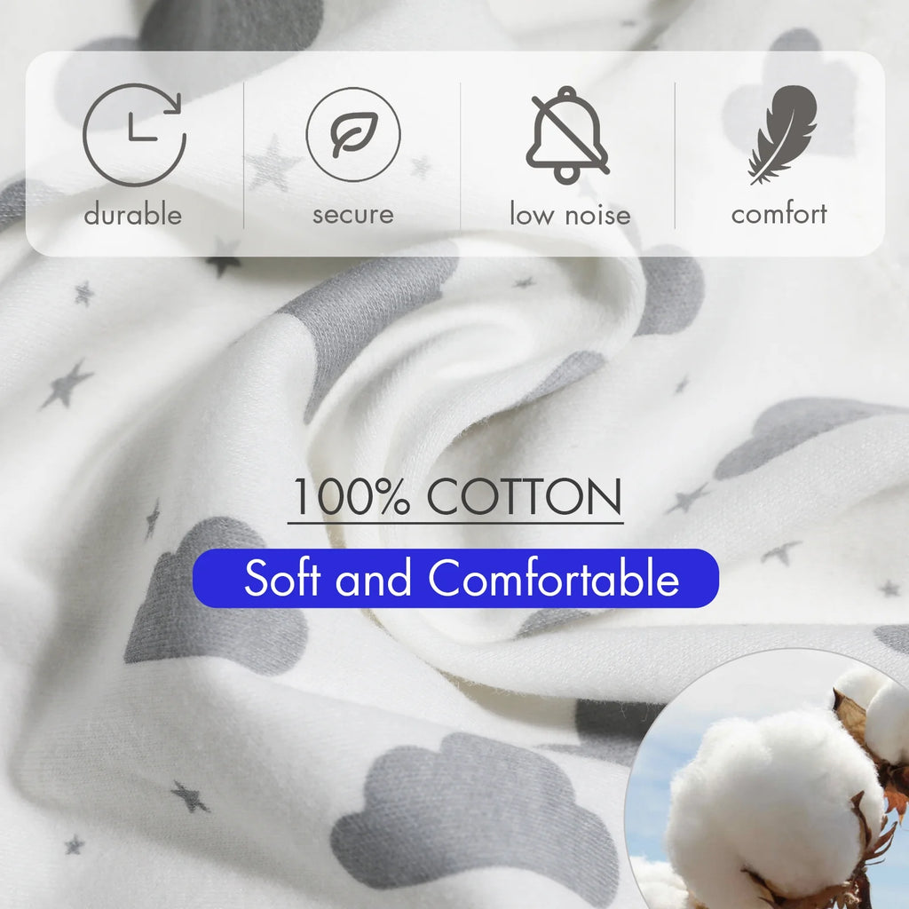 Gllquen Organic Cotton Swaddle Blanket Set – 4 Pack (Grey, 0–3 Months)