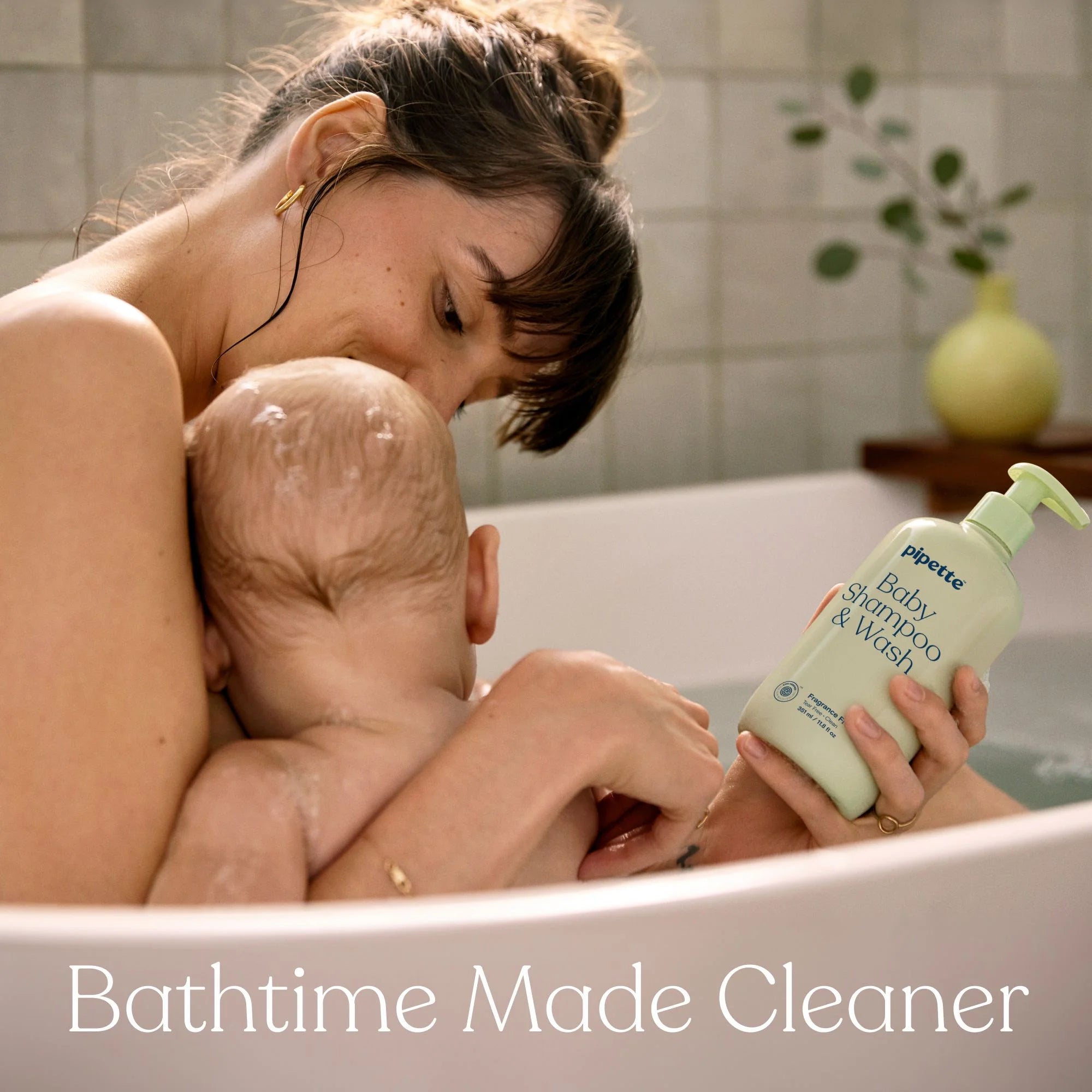 Pipette Tear-Free Baby Shampoo and Wash, Fragrance-Free (11.8 fl oz)