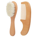 Pure Natural Wool Baby Small Wooden Brush & Comb Hair Brush Set