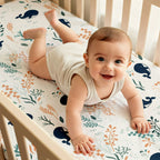 Gllquen Baby Crib Sheets, Organic Fitted Elastic (52" x 28" x 9", Blue Ocean)