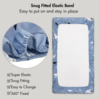 Gllquen Baby Crib Sheets, Organic Fitted Elastic (52" x 28" x 9", Blue Ocean)